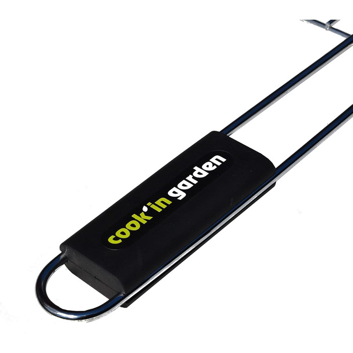 Cook'in garden - Двошаровий хромований сталевий ростер для гриля та вуличної кухні, Soft-Touch ручки, стійкий до полум'я та високих температур, 60 x 40 см