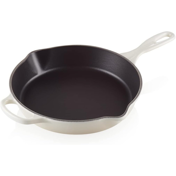 Le Creuset Signature висока сковорода-сервірувальниця з чавуну, універсальна для всіх плит і духовок, 26 см, 2 л, колір Meringue