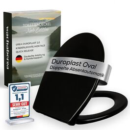 Кришка для унітаза овальна біла з мікроліфтом (Soft-Close), сидіння з дюропласту, сталеві шорніри, знімний стульчак, комплект монтажу та 6 демпферів