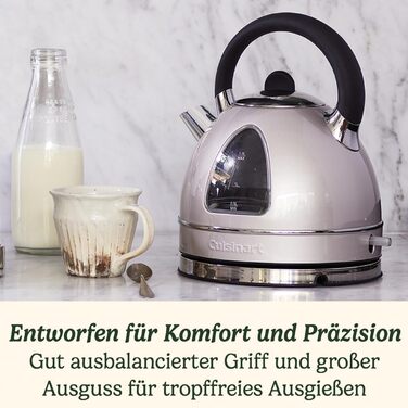 Cuisinart Traditional Kettle | Fast boiling, cordless, quiet, easy pouring | Removable scale filter | 1.7L capacity | Matching toaster available | Pearl 1.7L Traditional Pearl