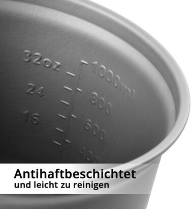 Набір посуду для кемпінгу STAHLWERK 4-х частинний з алюмінію з антипригарним покриттям, Outdoor посуд, набір каструль та кришок