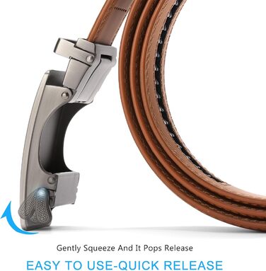 Чоловічий шкіряний ремінь SENDEFN з автоматичною застібкою-разом, ширина 35 мм, регульований розмір (115 см/32''-38'', 125 см/36''-42''), колір 'Laserwinkel-braun'