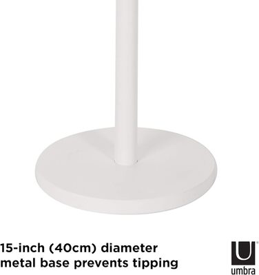 Umbra Pillar Coat Rack with Stool, Default_no_Selection_Value, White/Natural, One Size (White, Coat Rack)