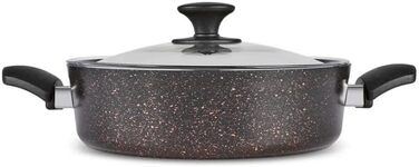 Набір кухонного посуду Karaca Biogranit Blackgold 12 предметів | Посуд з антипригарним покриттям | Стійкий до подряпин | Здоровий та екологічний | Енергоефективний | Елегантний дизайн | Легко миється