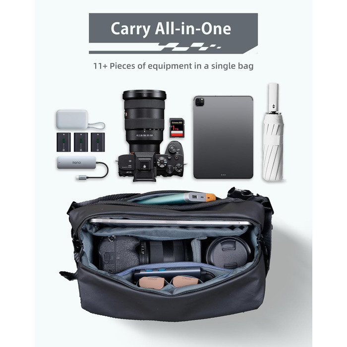 Чохол-сумка на плече для камери LLANO для DSLR/беззеркальних камер, зелений