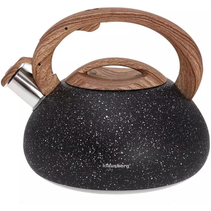 Чайник Klausberg з нержавіючої сталі з флейтою, 2.7 л, чорний