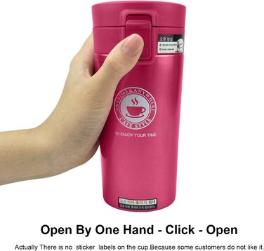 Термокружка-термос SLOSH з кришкою, BPA-free, 380 мл (рожевий)