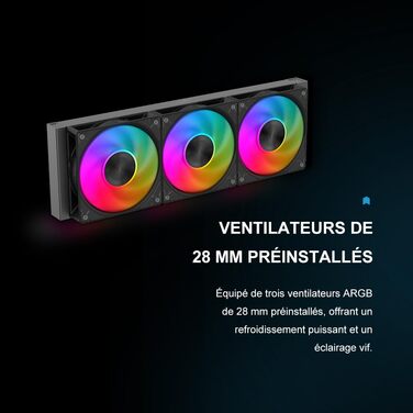 SAMA L50 AIO: Система водяного охолодження CPU з радіатором 360 мм, RGB-помпа з матричним дисплеєм, 3 вентилятори 120 мм, сумісна з Intel та AMD