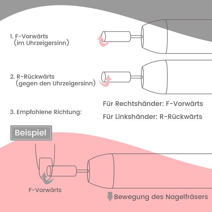 Електричний набір для манікюру та педикюру Delanie з фрезером 35000 об/хв (6 в 1) для гелю, полігелю, акрилу - сірий