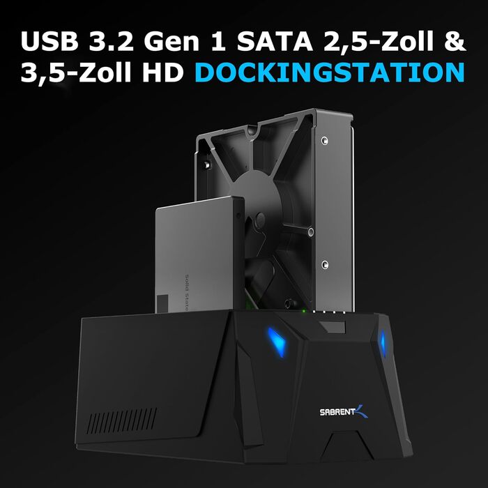 SABRENT Док-станція для жорстких дисків 2 відсіки USB A - 2.5/3.5