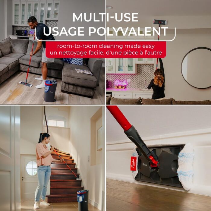 Набір для миття підлоги Vileda H2prO Flaches з відром, мікрофібра, безпечний для будь-яких поверхонь