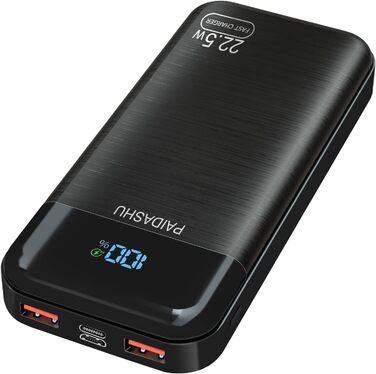 Портативний зарядний пристрій Power Bank 27000 mAh з LED дисплеєм, 3 виходами та 2 входами, 22.5W/PD20W, для швидкої зарядки смартфонів