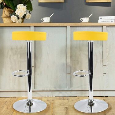 KKTONER Adjustable Height Swivel Bar Stool - SPA, Office, and Task Chair with PU Leather (Yellow)