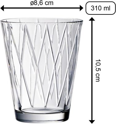 Villeroy & Boch - Dressed Up Water Glass Set, 16-piece, 310 ml, crystal glass, dishwasher-safe, 4x 4-piece set assorted