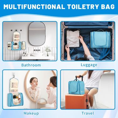 Чоловіча косметичка-органайзер для подорожей з гачком, зелена/блакитна