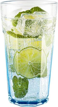 TREND FOR HOME Gigi Secret Pastels Large Drinking Glasses 630 ml, Set of 6 Cocktail Glasses, XXL Long Drink Glasses, Dishwasher Safe, Perfect for Home