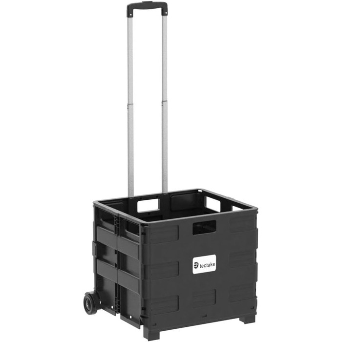 Складаний візок для покупок Tectake Shopping Trolley, сумка-шопер на колесах для продуктів та кемпінгу, чорний (45,75 л)