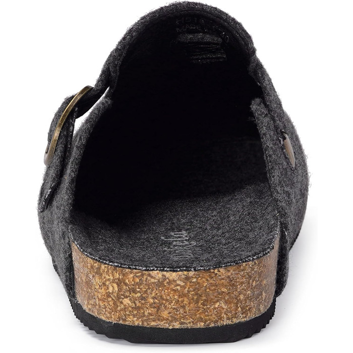 Домашні тапочки Dokela для жінок та чоловіків: зимові клоги з підкладкою, утеплені фетрові тапочки, тепле устілка з корку, зручні шкіряні шльопанці, антиковзаючі, замкнені (42 EU, темно-сірий)