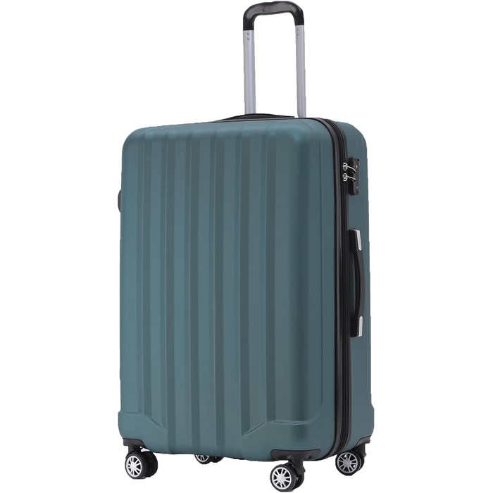 Чемодан BEIBYE TSA з розширювальною блискавкою, темно-зелений, великий (L)