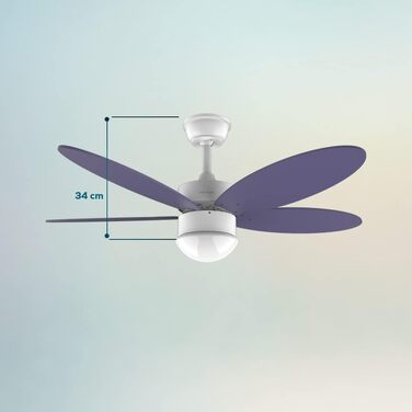 Стельовий вентилятор Cecotec EnergySilence Aero 4260 Purple 42 дюйми з LED підсвіткою та пультом ДУ