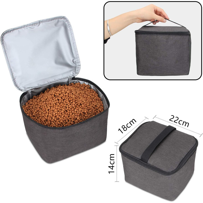 Сумка для собак Teamoy: переносна сумка для корму, ласощів, іграшок та інших речей. Ідеальна для подорожей, кемпінгу та прогулянок (Велика, чорна)