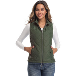 Жіноча легка куртка Longking з блискавкою, без рукавів, топ, кофта, для активного відпочинку (L, хакі)