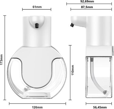 Автоматичний диспенсер для мила на батарейках, USB, безконтактний, настінний, 420 мл