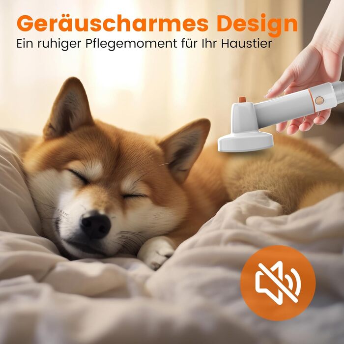 Машинка для стрижки собак AIRROBO PG10 з пилососом 12000 Pa, щітка для собак, видалення шерсті для собак і котів, тиха машинка для стрижки собак з інструментами для грумінгу, контейнер для пилу 1.4L (білий)