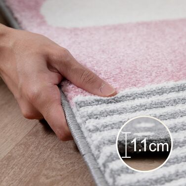 Дитячий килим круглий Elefant Design, короткий ворс, для дівчаток та хлопчиків, антиалергенний, м'який, синьо-сірий, 120 см. Килим в дитячу кімнату