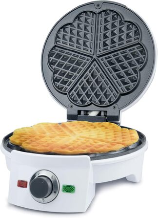 Вафельниця Korona Party 41007 Standard | Вафлі для вечірок | 1000 Вт, діаметр 18 см | Автоматичне регулювання температури, червона