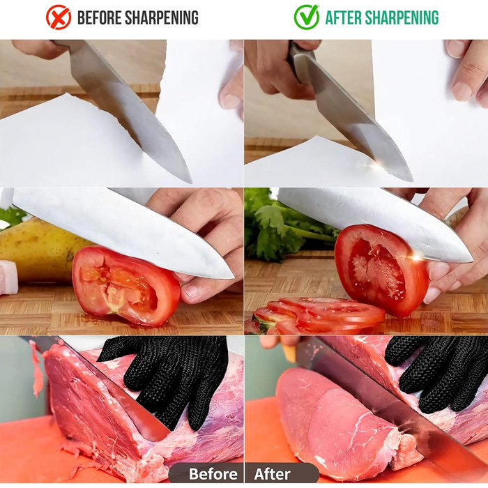 Набір для заточування ножів Goodjob Premium: японський точильний камінь, 400/1000 та 3000/8000 грит, провідник кута, захисні рукавички, провідник для заточування