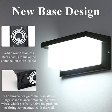 LED вуличне освітлення Lightsjoy - вулична лампа настінна 18W, IP66, алюміній, нейтрально-білий світ (2 шт)