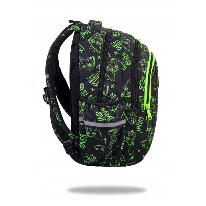 Багатовідсіковий шкільний рюкзак CoolPack, чорний з зеленим, 21 л