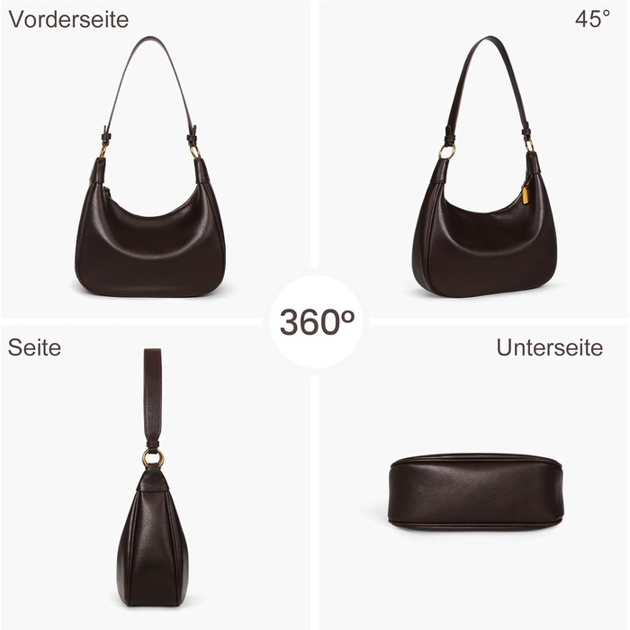 Сумка жіноча GSenhui Y2K через плече, маленька елегантна Hobo сумка з PU шкіри, вінтажна для подорожей, колір кава