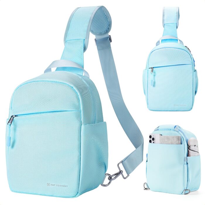 Сумка для камери K&F Concept, сумка-переноска на плечі, фоторюкзак, маленький, водонепроникний, регульований плечовий ремінь, рюкзак для DSLR/SLR камери, об'єктив, 5 літрів, блакитний