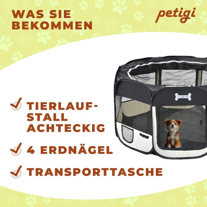 Клітка для цуценят Petigi XL, 115x115x65 см, 8-кутна, рожева (чорна), для собак, кроликів, морських свинок, котів