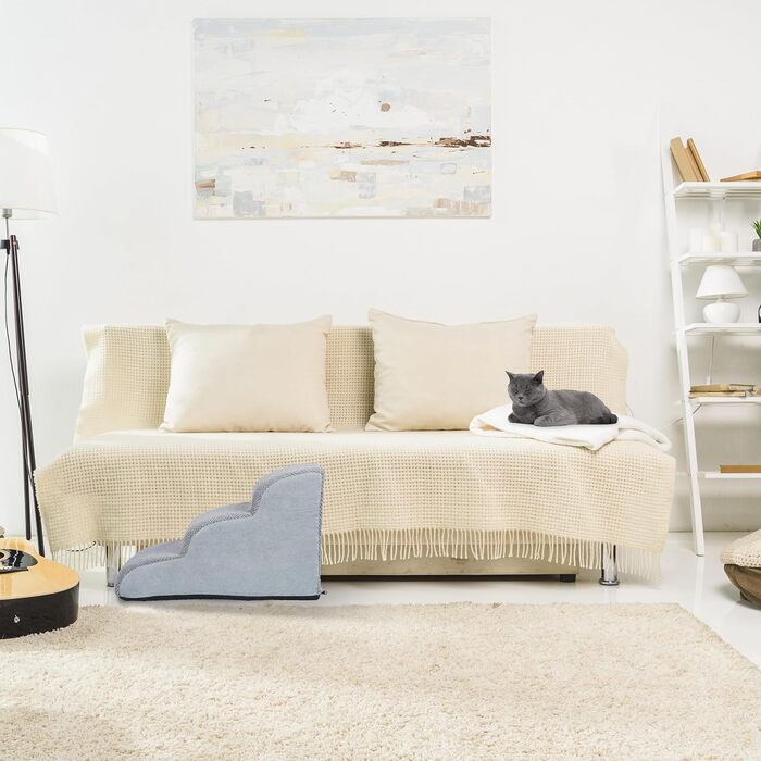 Сходинки для собак та котів Relaxdays, 3 сходинки, сірі, 33 x 41 x 54 см