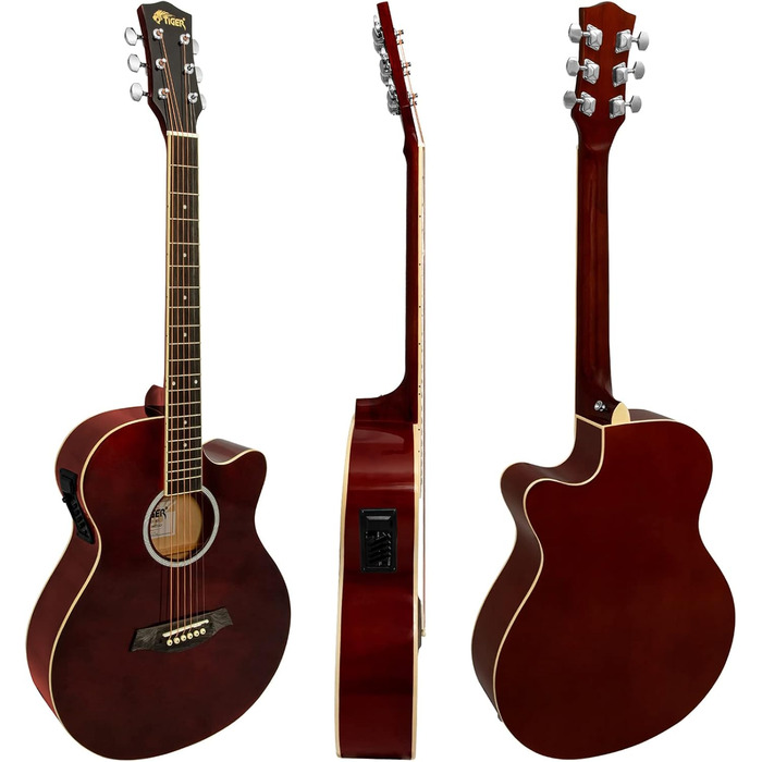 Електроакустична гітара TIGER ACG4-WH 4/4 для початківців з вбудованим 3-смуговим еквалайзером. Комплектація: Gigbag, ремінь та запасні струни. Білий колір