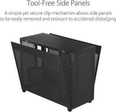 Корпус ASUS Prime AP201 MicroATX чорного кольору (33 літри, підтримка 280/360 мм кулерів, відеокарти до 338 мм, стандартний ATX блок живлення)