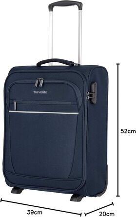 Чемодан-валіза Travelite Marine 52 см, 39 літрів: легкий, з замком, для ручної поклажі