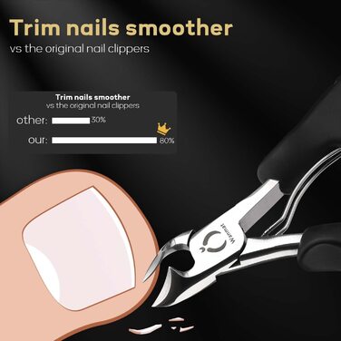 Професійний кусачки для нігтів Wanmat для чоловіків та літніх людей, для товстих нігтів, сріблясті