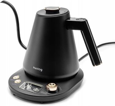 Huslog Electric Gooseneck Kettle with Temperature Control - 1 Liter, Black