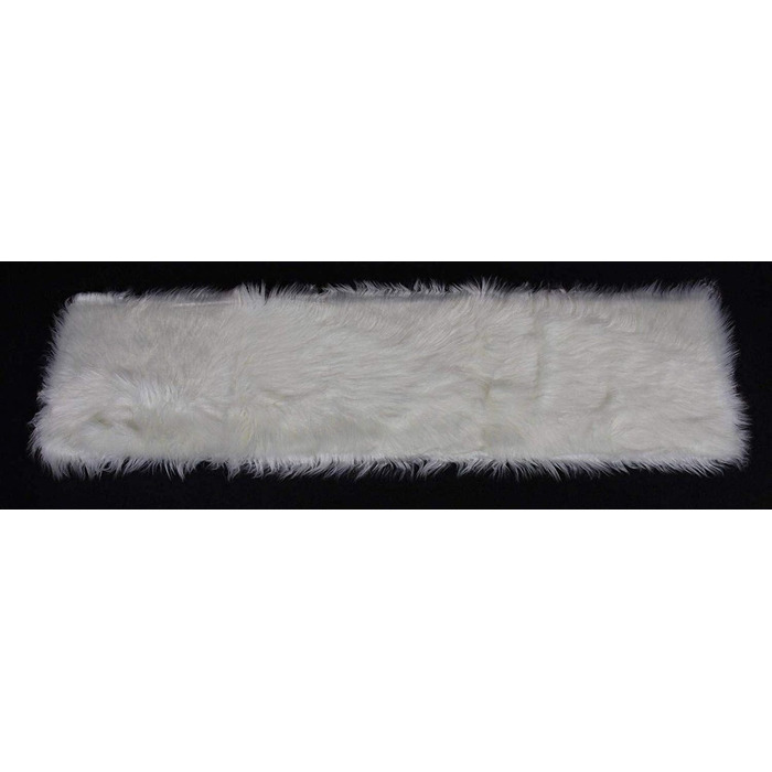 Table runners, faux fur, sizes and variations, tablecloth, center table runner (cream white, 30x120 cm)