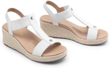Босоніжки жіночі DREAM PAIRS на танкетці еспадрильї, білі, 39 EU - зручні сандалі для літа та пляжу з підтримкою стопи