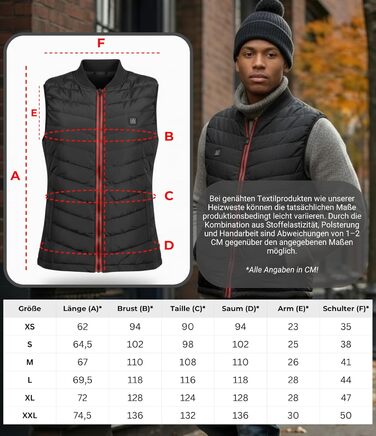 Обогреваемая жилетка Premium | Размеры XS-XXL | Жилетка з підігрівом для жінок та чоловіків | до 55°C з 5 зонами підігріву | З та без Powerbank XXL. З Powerbank