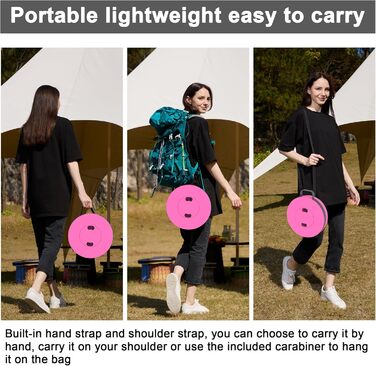 Тeleskopний складаний стільчик для кемпінгу, риболовлі, подорожей, барбекю та піших прогулянок. Міцний, витримує до 280 кг, з карабіном, колір: смарагдовий (26x26x46 см)