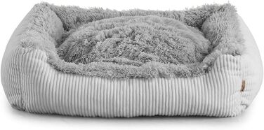 Gutekissen® Шерстяне ліжко для собак середнього розміру - М'яке, зручне, легко миється, сірий колір, розмір 90x75 см