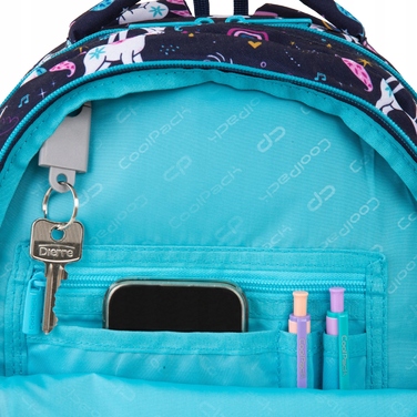 Багатовідсіковий шкільний рюкзак CoolPack, синій багатокольоровий, 21 л