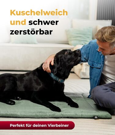 Килимок для собак HS-Hundebett® з флісовою накидкою, XS – Практичний та зручний лежак для собак – Зроблено в Німеччині (Зелений, 75x115 см)