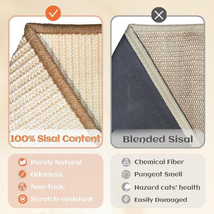 Кігтеточка-ліжко для котів з сизалю, масивне дерев'яне ліжко, кігтеточка-стілець, лежанка для котів, кігтеточка з сизалю, велика, для дому